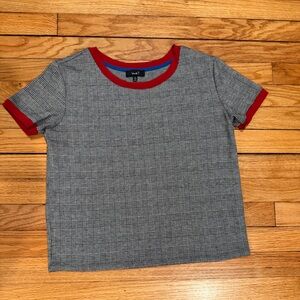 Y2K love J Black & White Houndstooth Tee